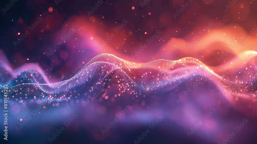 Poster abstract digital particle waves background