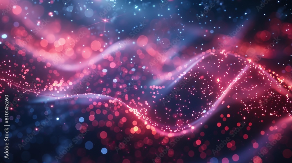 Poster abstract glowing particle waves background