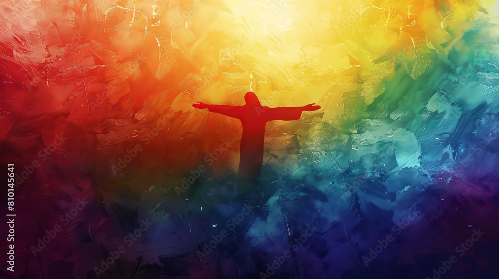 Poster dynamic color gradient evoking the awe and wonder of encountering the divine in christian worship
