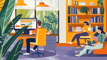 Virtual Classroom: In a virtual classroom, students connect online, attending live lectures, engaging in discussions, and working on collaborative projects from their homes 
