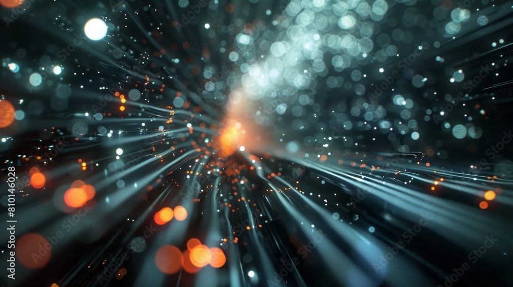 Poster abstract light burst with bokeh background
