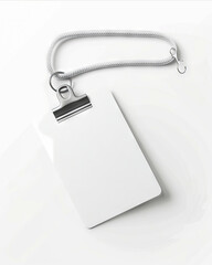 A white clipboard with a clip on it.