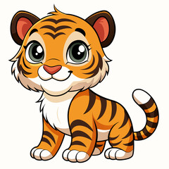 cartoon tiger cub vector illustration 