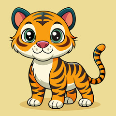 cartoon tiger cub vector illustration 