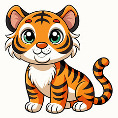 cartoon tiger cub vector illustration 