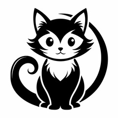 cat cute logo icon vector silhouette