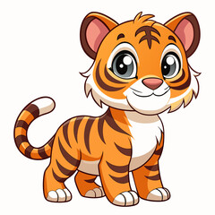 cartoon tiger cub vector illustration 