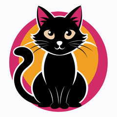 cat cute logo icon vector silhouette