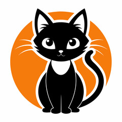 cat cute logo icon vector silhouette