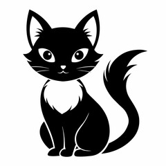 cat cute logo icon vector silhouette