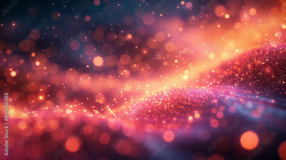 Poster abstract sparkling particle waves background
