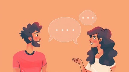 Friendly conversation between animated characters