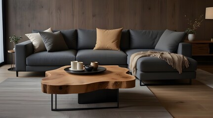Fototapeta premium leather sofa and table