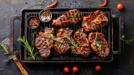 Juicy Steak Barbecue: Rustic Grilled Meat Slices