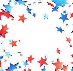 Obraz premium Patriotic Star Cascade on White