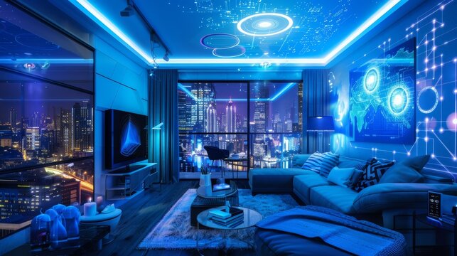 Interior layout demonstrating creative ways to incorporate technology into your living space