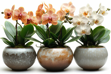 Retro vantage plant in modern ceramic nordic vase furniture , cutout, isolated on cutout white background. Generative AI
