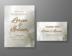 Wedding invitation with abstract watercolor background