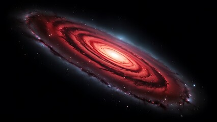 A red galaxy isolated on transparent background.