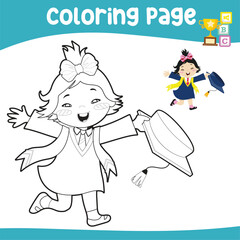 Coloring worksheet page. Educational printable coloring worksheet. Printable activity page for kids. Learning Game. Vector file.