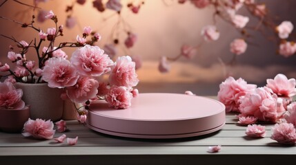 Close Up of Pink Flowers on a Table