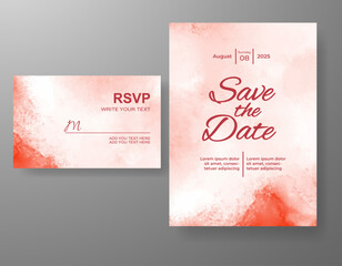 Wedding invitation with abstract watercolor background