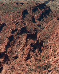 Aerial view of the desert terrain