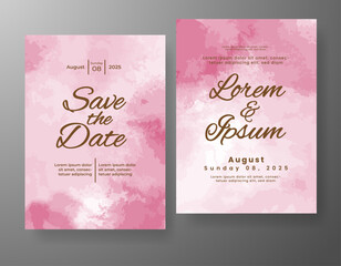 Wedding invitation with abstract watercolor background