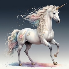 Obraz na płótnie Canvas set of white horse unicorn