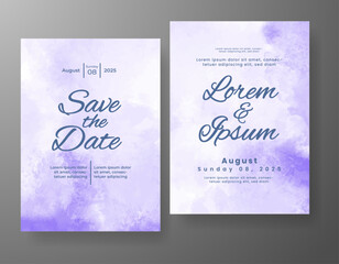 Wedding invitation with abstract watercolor background