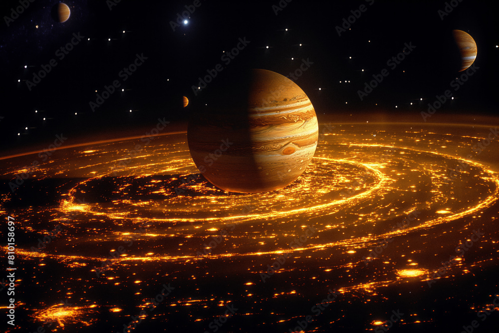 Wall mural surreal solar system: a celestial canvas of wonders and imagination. generative ai