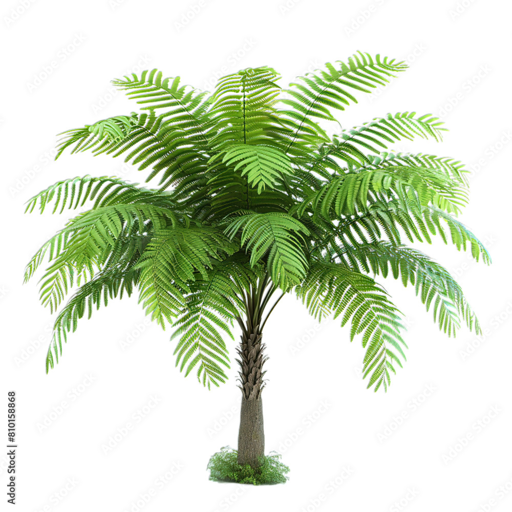 Wall mural palm tree isolated on white