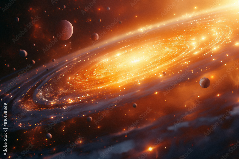 Wall mural surreal solar system: a celestial canvas of wonders and imagination. generative ai