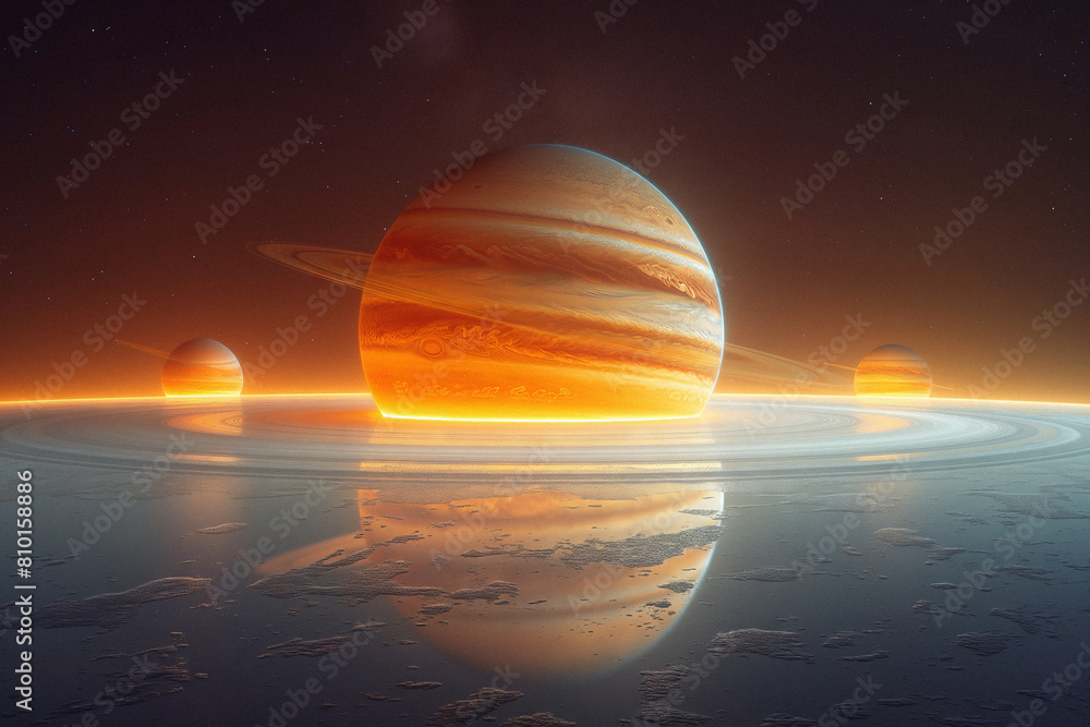 Wall mural surreal solar system: a celestial canvas of wonders and imagination. generative ai