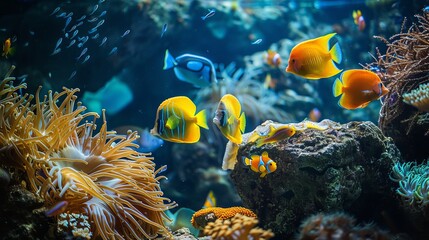 Explore the vibrant underwater world of a tropical sea. Discover an array of colorful marine life, from exotic fishes to delicate corals, as you snorkel or dive through the enchanting waters.