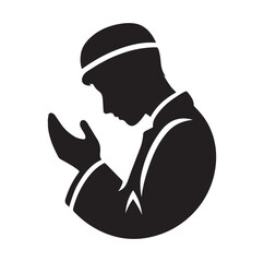 Muslim Praying silhouette. praying symbol 
vector illustration
