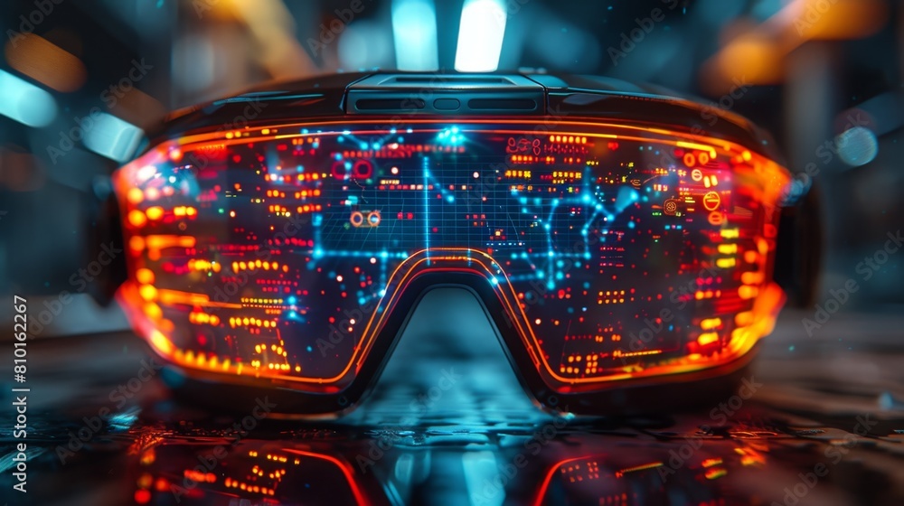 Poster futuristic tech glasses featuring augmented reality display for enhanced vision a remarkable technol