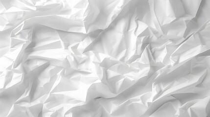 Fototapeta premium Crumpled White Paper Texture Captured in Soft Natural Light. AI.