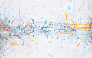 A futuristic background with many lines and circuits.