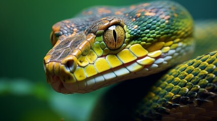 Fototapeta premium Close-up of a colorful snake's eye and scales