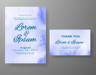 Wedding invitation with abstract watercolor background