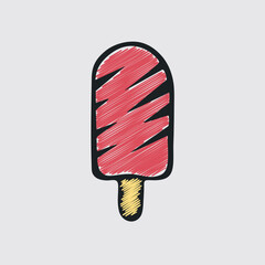 Crosshatched ice cream icon.
