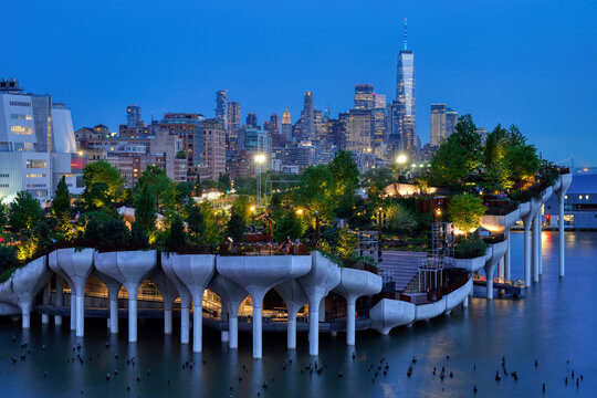 View from Pier 57 Rooftop Park in New York.