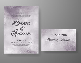 Wedding invitation with abstract watercolor background