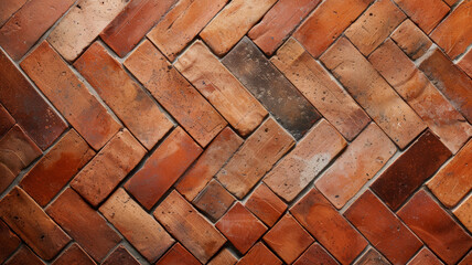 Terracotta Herringbone Pattern, Close-Up Texture Background