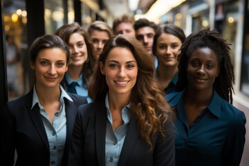 Obraz premium group of diverse business professionals posing together