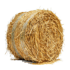 straw bale isolated on white