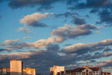 sunset in the city