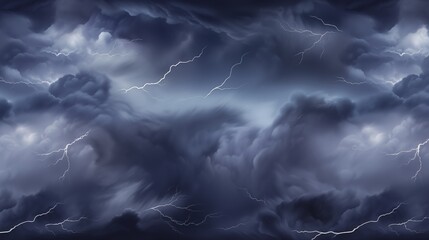 Dramatic Thunderstorm with Intense Lightning Strikes Illuminating the Sky