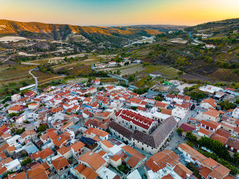 Omodos aerial view, Cyprus